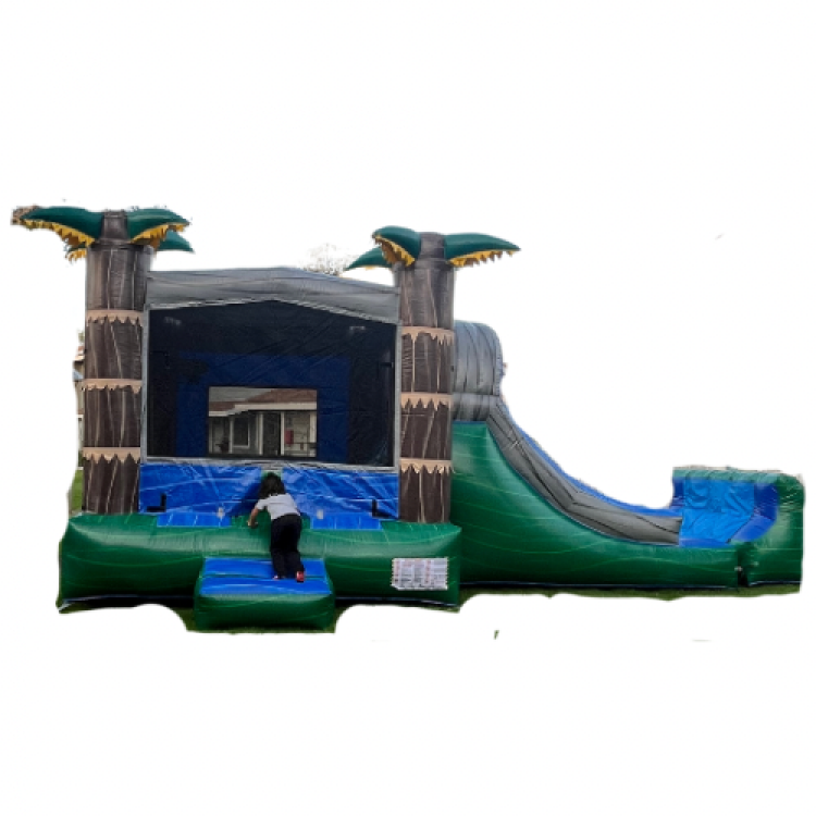 Tropical Bounce House With Slide