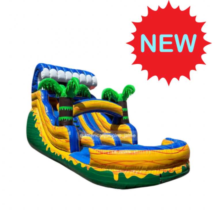 15’ Tropical Double Lane Waterslide 2